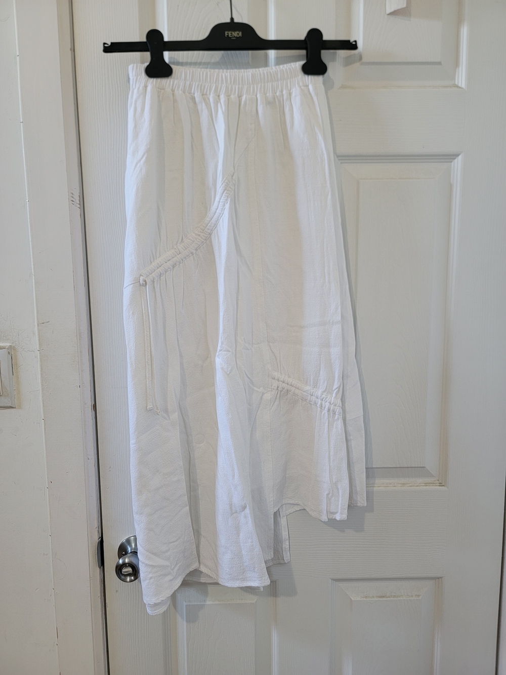 White Women's Tiered Cotton Skirt - Unbranded